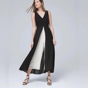 White House Black Market Overlay Jumpsuit in Black & White Size 00